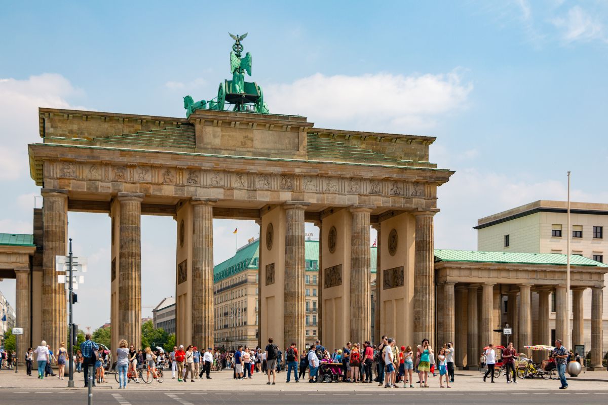 Tourists at the Brandenburg Gate