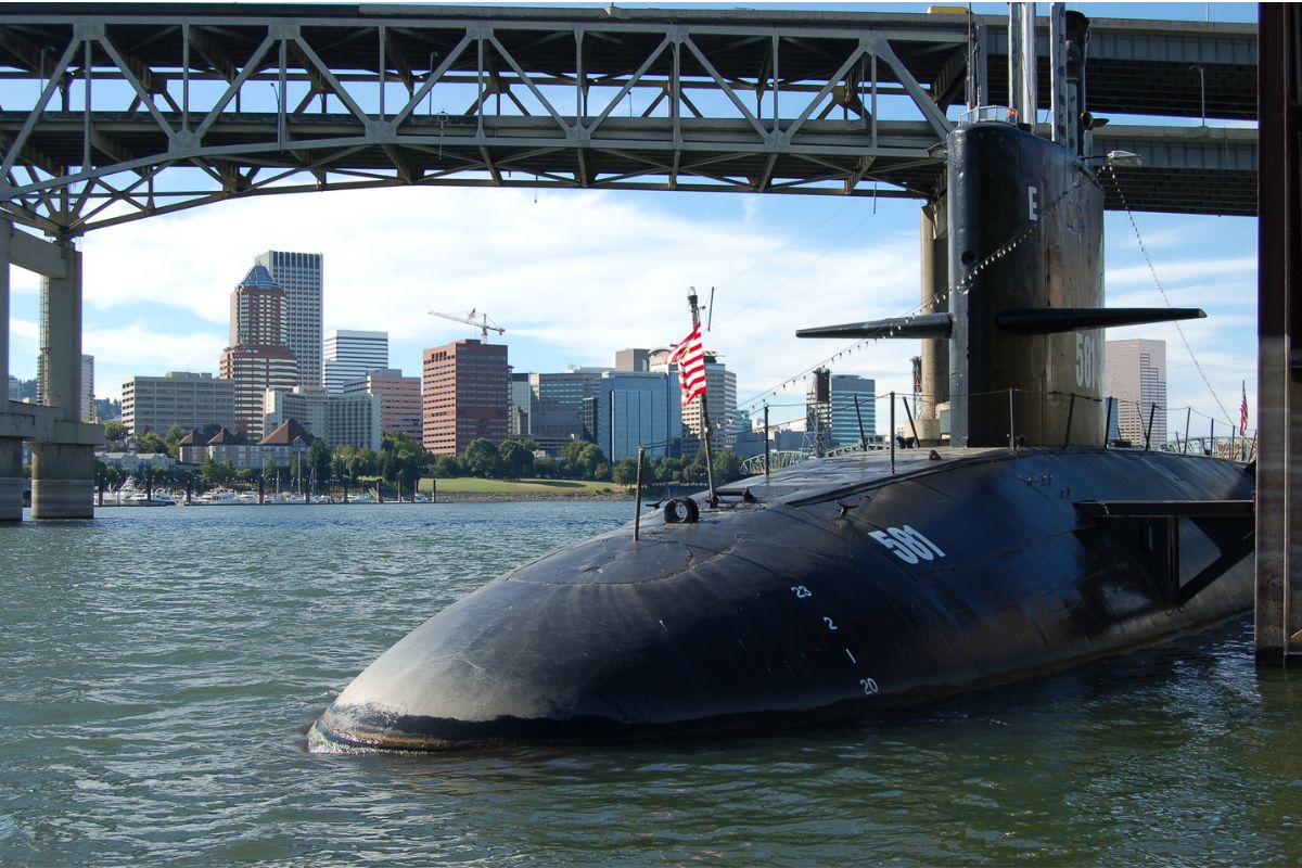 Decommissioned USS Blueback submarine at OMSI in Portland